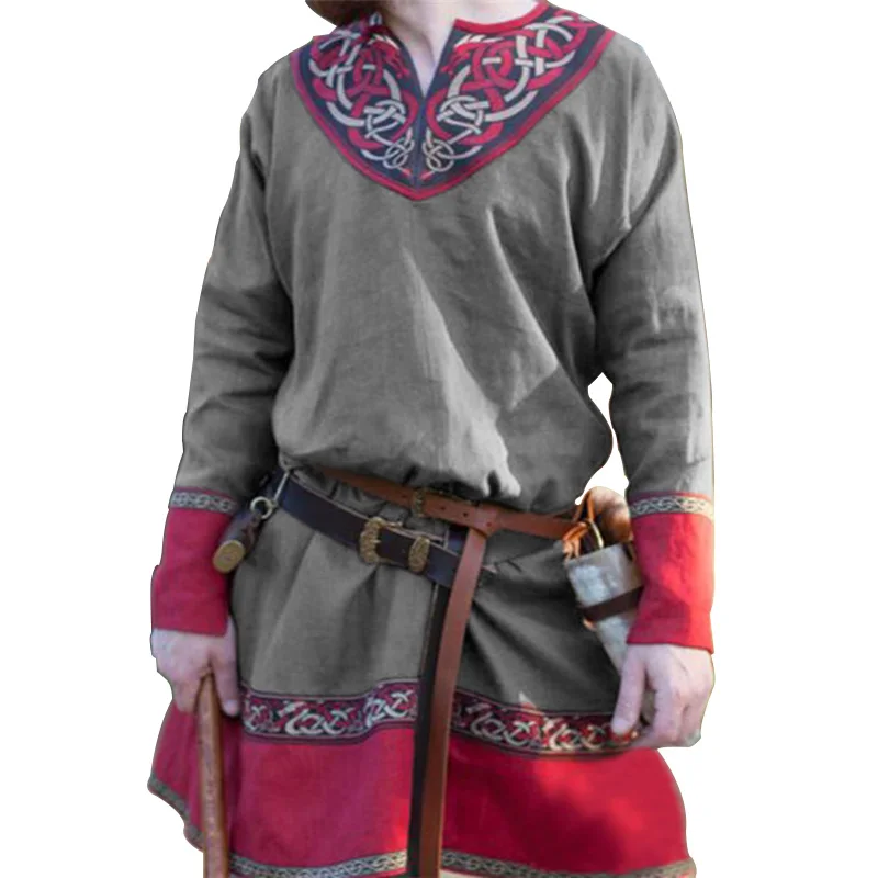 Топ туника Larp среднего возраста мужской костюм в средневековом стиле