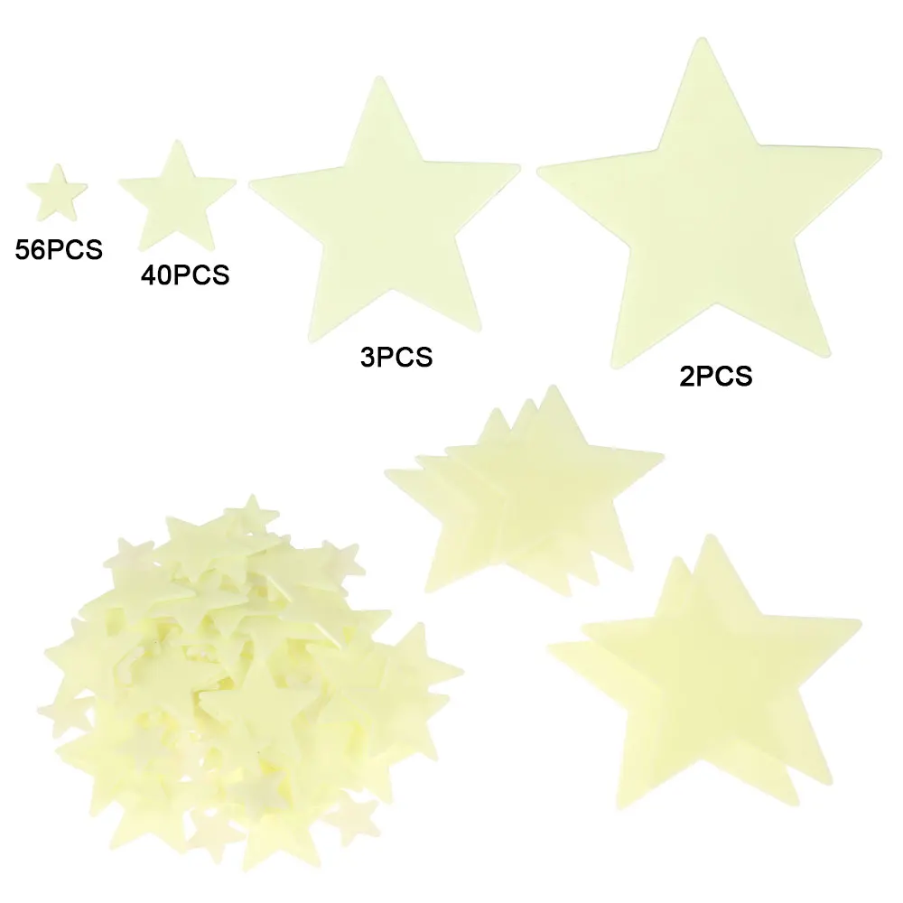 Светящиеся наклейки на стену в виде луны и звезд для детской спальни | Дом сад