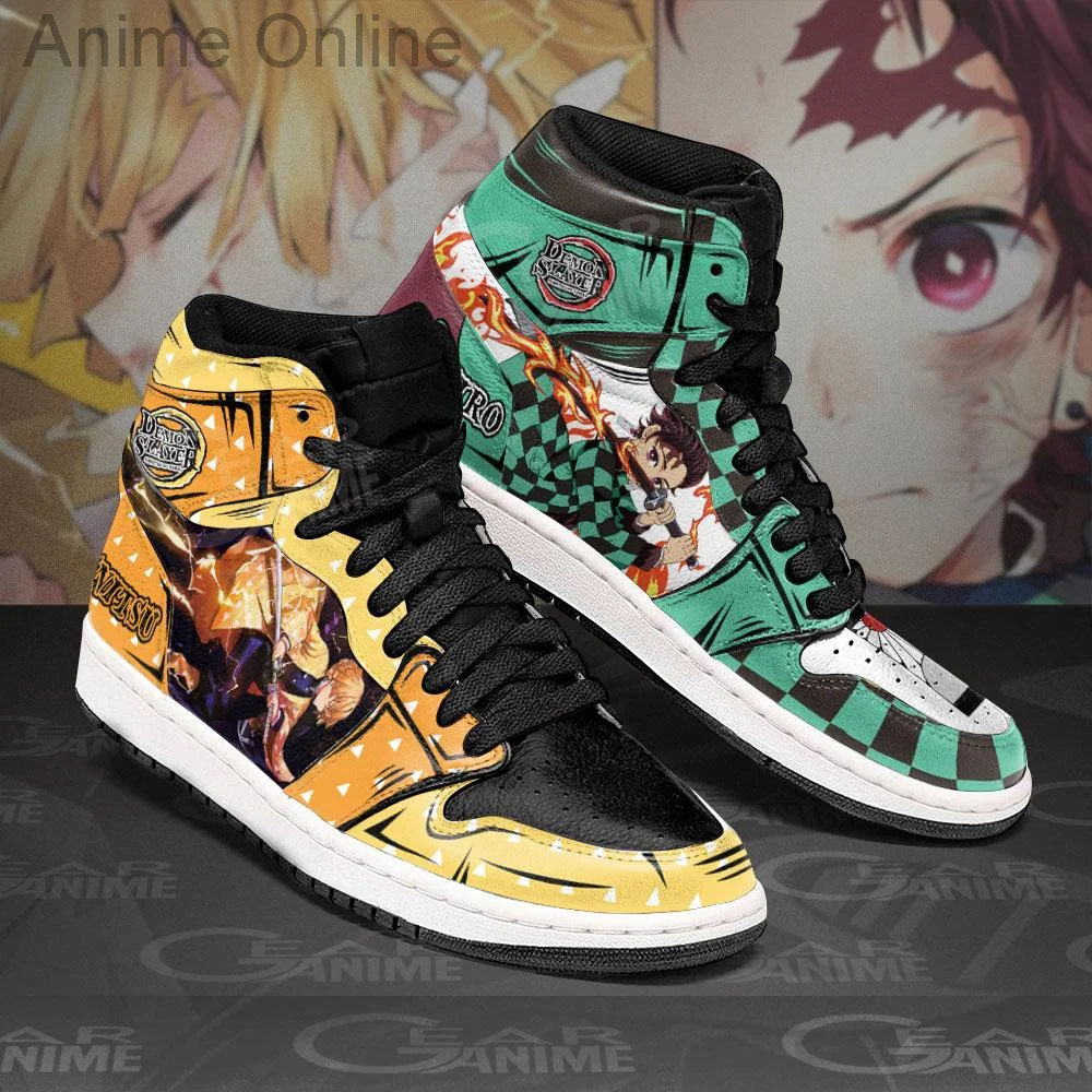 

Tanjiro and Zenitsu Sneakers Breathing Form Demon Slayer Anime Shoes