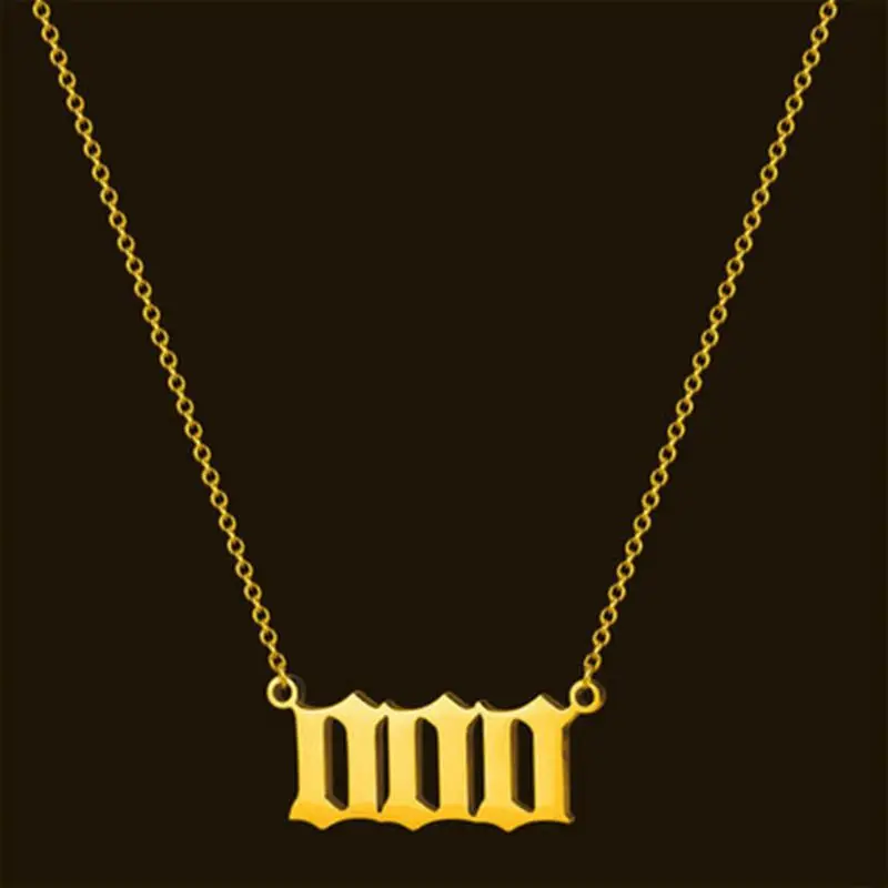 

Stainless Steel Angel Number Necklace 111 222 333 444 555 666 777 888 999 For Women Men Lucky Number Chain Necklaces Jewelry