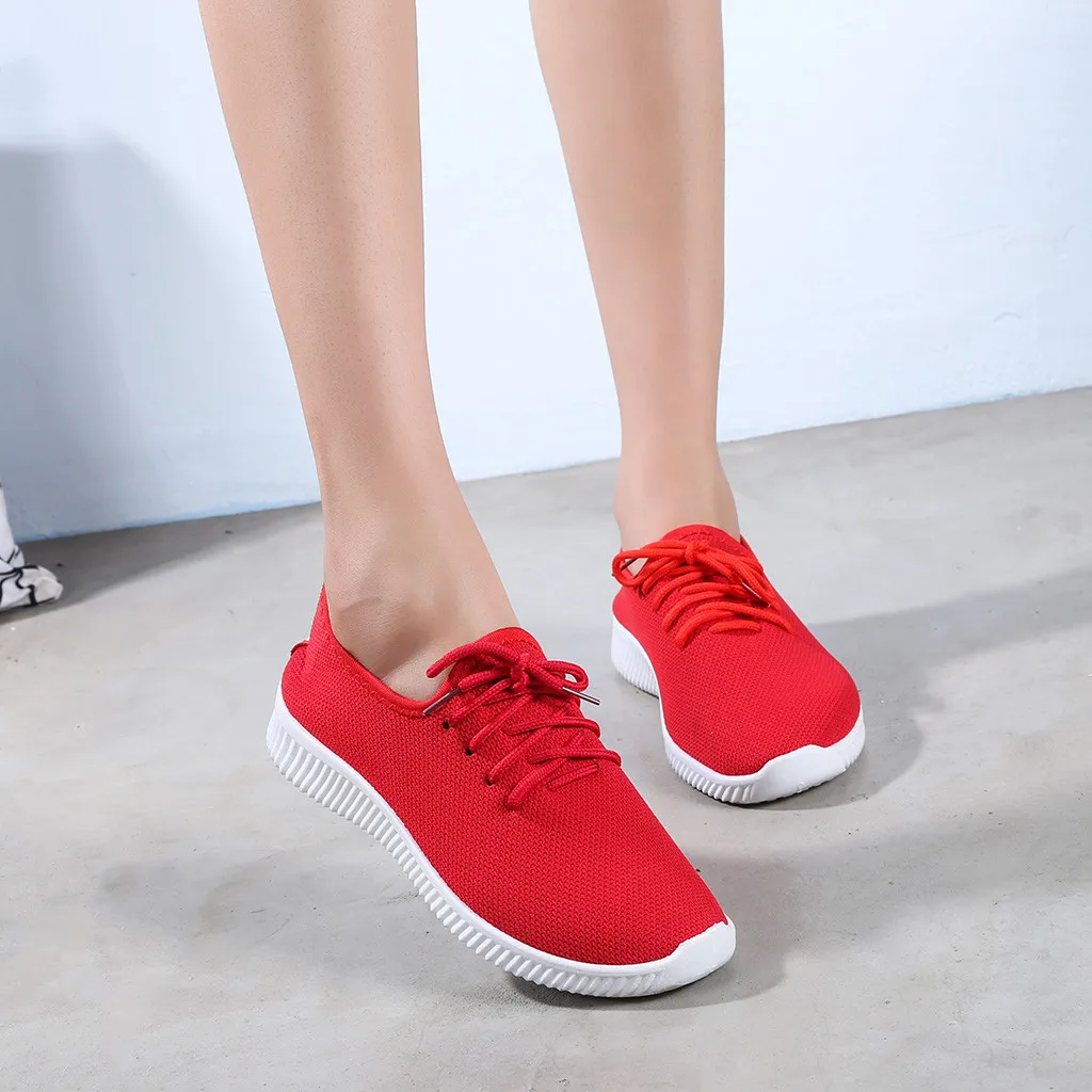Кроссовки женская обувь на плоской подошве женские модные однотонные дышащие