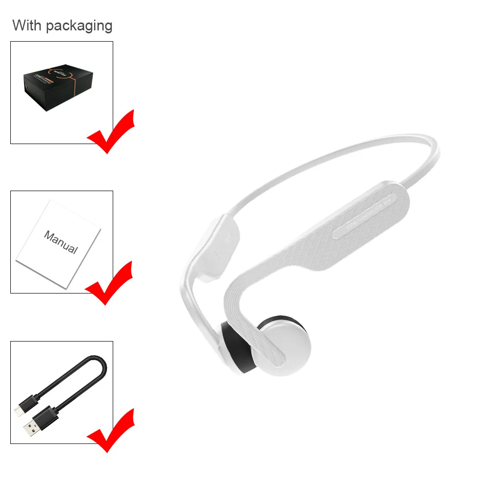Wireless Bone Conduct Headphones Earphone Bluetooth 5.0 with IPX6 Waterproof Compatible For Apple Xiaomi Smartphone | Электроника
