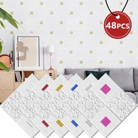 3535cm 3d wall stickers bedroom decor waterproof self adhesive diy foam wallpaper for living room kitchen tv backdrop decals