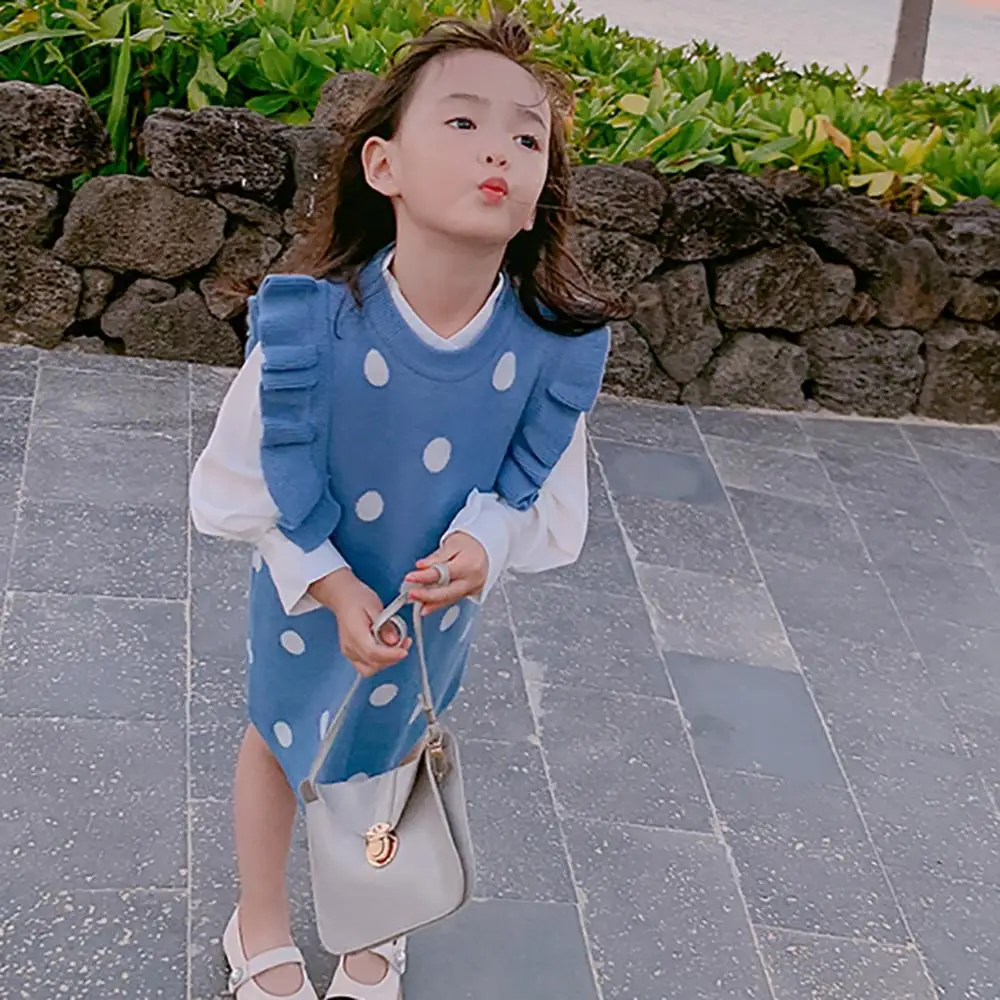 Платье для маленьких девочек От 1 до 7 лет осенняя трикотажная одежда принцессы с