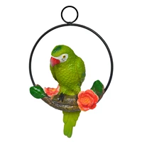 tropical garden statue simulation parrot birds perching on ring resin hanging ornament for home greenhouse d1