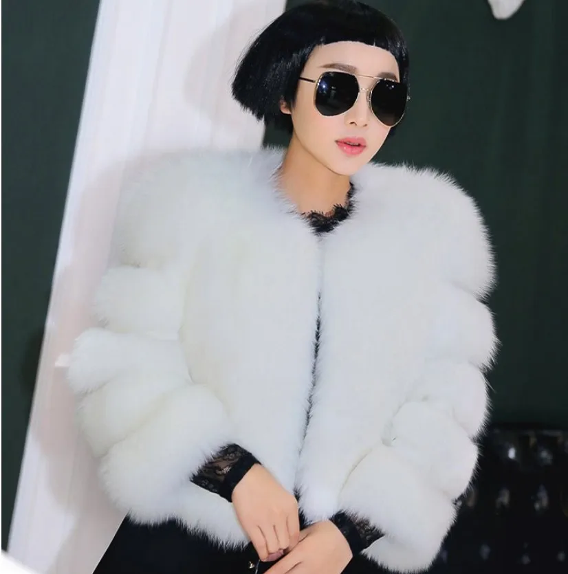 

Korean Fox Short Women Artificial Fur Coat Fluffy Coat Jackets Women's Winter Coat Jacket Women Fur Plush