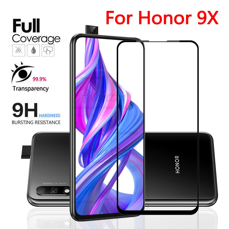 Закаленное стекло с полным покрытием для Huawei honor 9x защитное покрытие экрана hono 9 x
