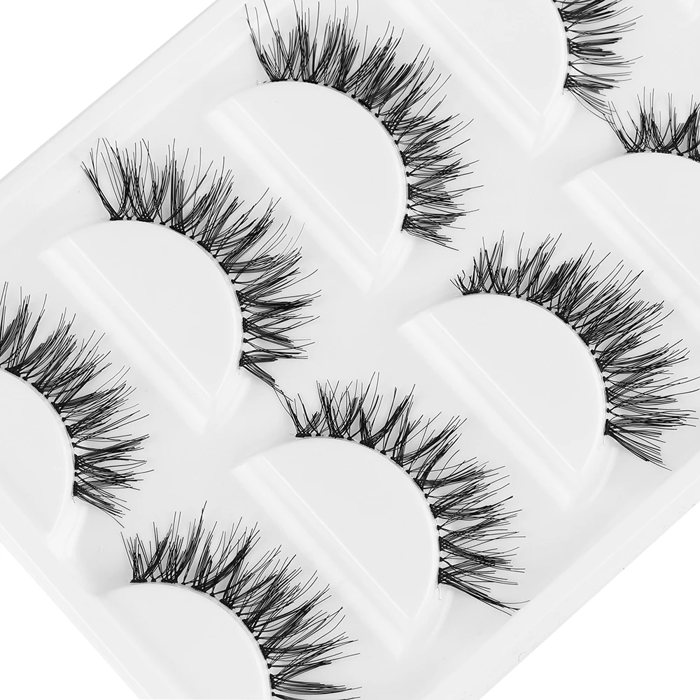 

5Pairs/Set Natural Cross Sparse Messy False Eyelashes Soft Long Black Thick Fake Eyes Lashes Cosmetic Makeup Extension Tools