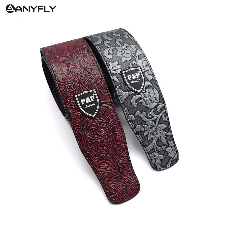 Из искусственной кожи рельефный ремень для электрогитары Акустическая гитара