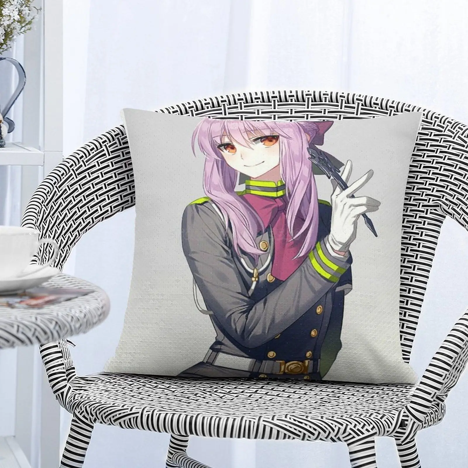 Hiiragi Shinoa блестящий чехол-Подушка Чехол-подушка 40 см x Owari No Seraph аниме человек | Дом и