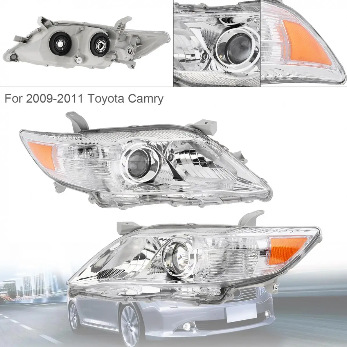 1 пара водостойких автомобильных фар прозрачный проектор левая и правая фары
