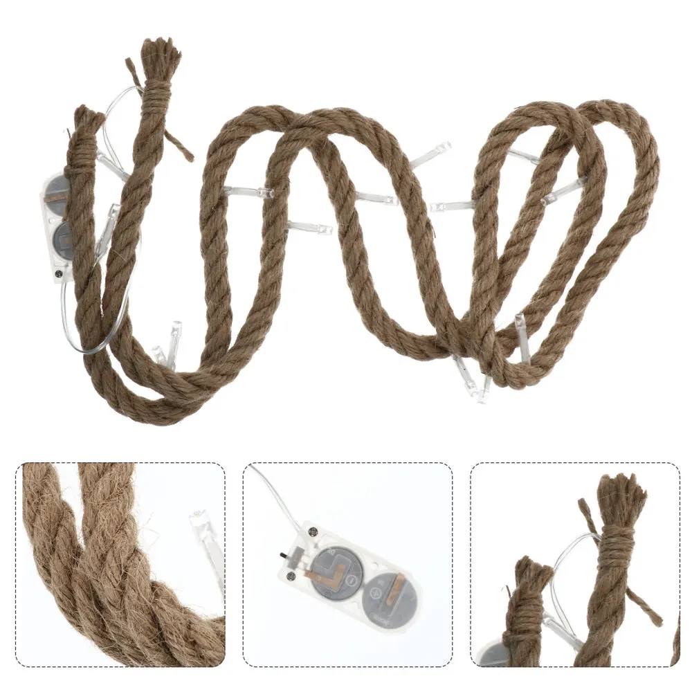

LEDs Decorative Light Natural Hemp Rope String Light Bedroom Lamp String