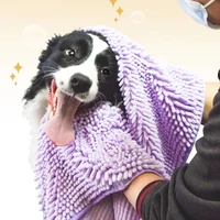 pet dog towel chenille absorbent thick cat dog bath towel bathrobe microfiber soft dogs blankets pet bath towels accessories