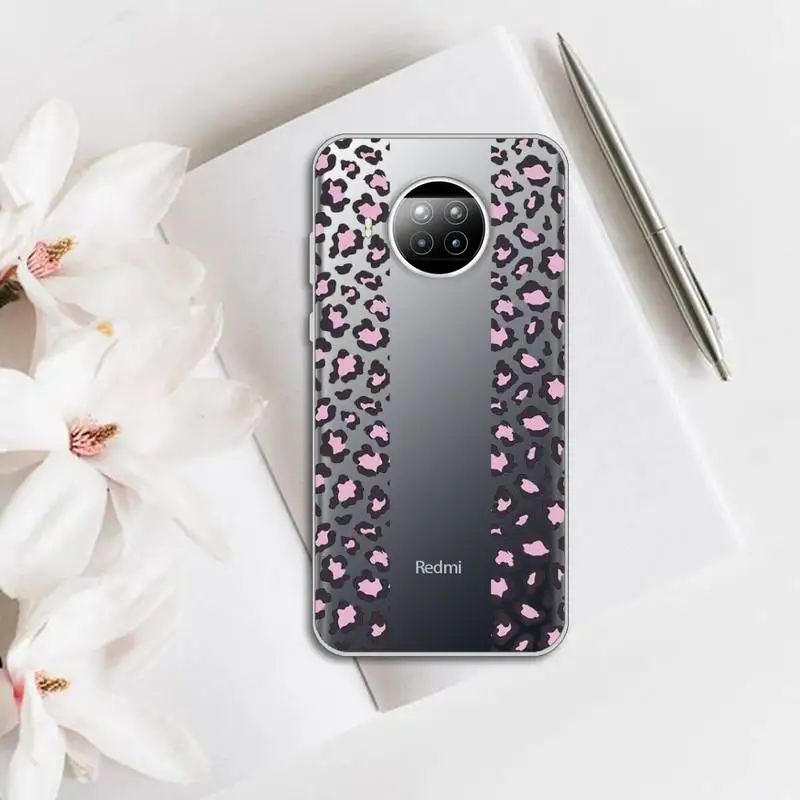 

Leopard Print Colorful Phone Case Transparent for Xiaomi Redmi note 10 t 8 9 pro lite 11