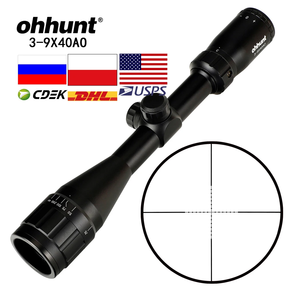 Ohhunt 3 9X40 АО 1 дюйм труба Hunitng прицел Mil Dot провода сетка тактический оптические