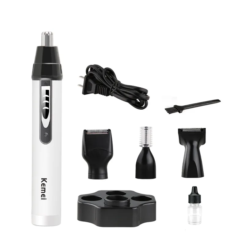 

Kemei KM - 6650 4 In 1 Fashion Rechargeable Nose Beard Ear Eyebrow Hair Trimmer Shaving Safe Face Care Clipper For Wome DFDF