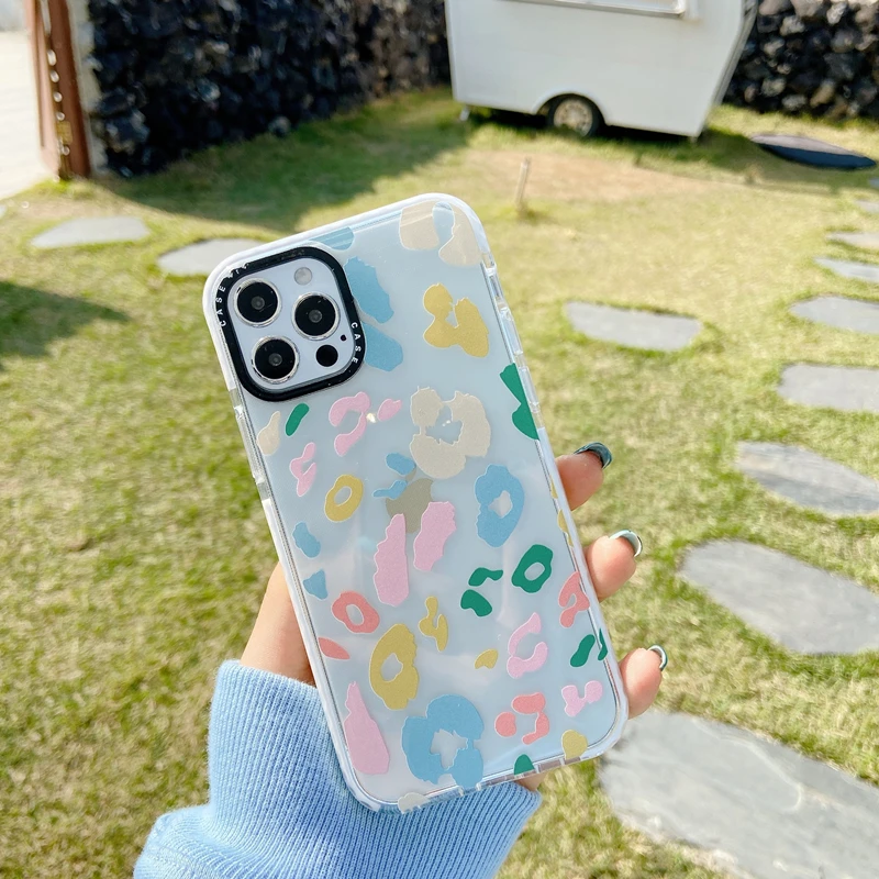 Чехол для телефона INS брендовый прозрачный мягкий чехол с леопардовым принтом и