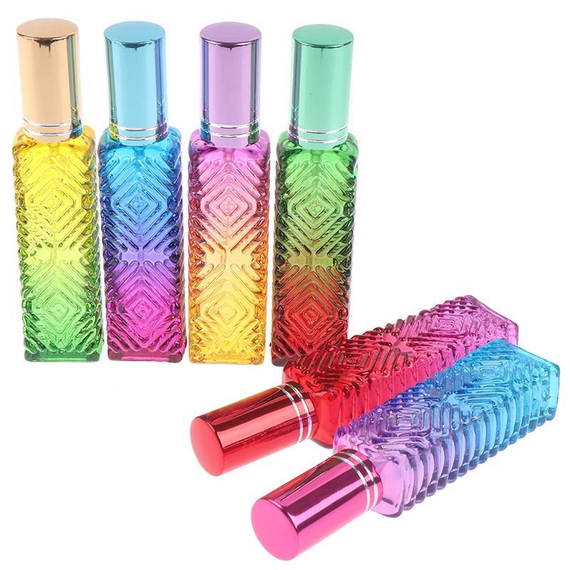 1PCS Square Glass 15ml Colorful Empty Perfume Bottle Mini Fragrance Refillable Vials Cosmetic Packaging Spray | Красота и здоровье