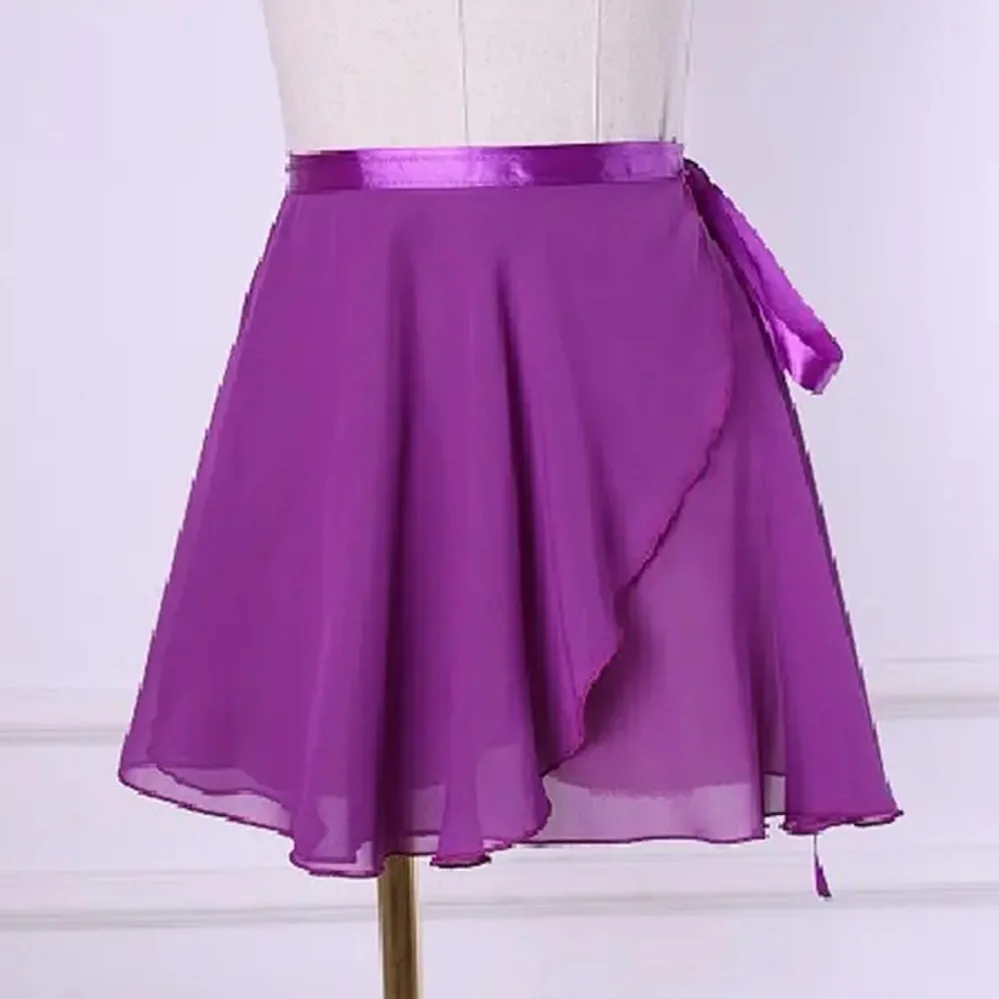 Ballet Dance Chiffon Skirt Pure Color Floral Print Practice Leotard Ballet Dance Dress Woman Children