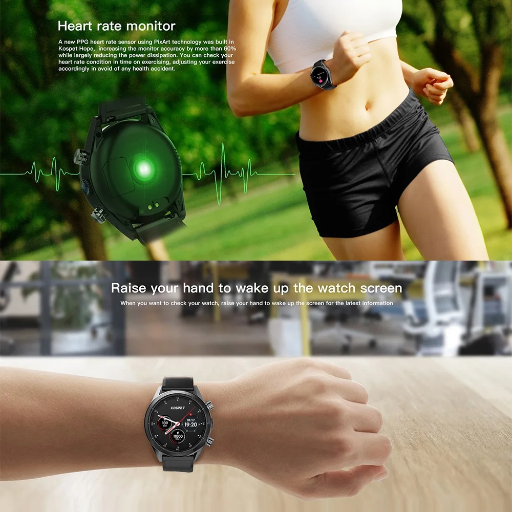 Kospet Hope 3G 32G 4G-LTE Smart Watch Phone 1.39inch Large screen AMOLED IP67 WIFI GPS/GLONASS 8.0MP Bluetooth | Электроника