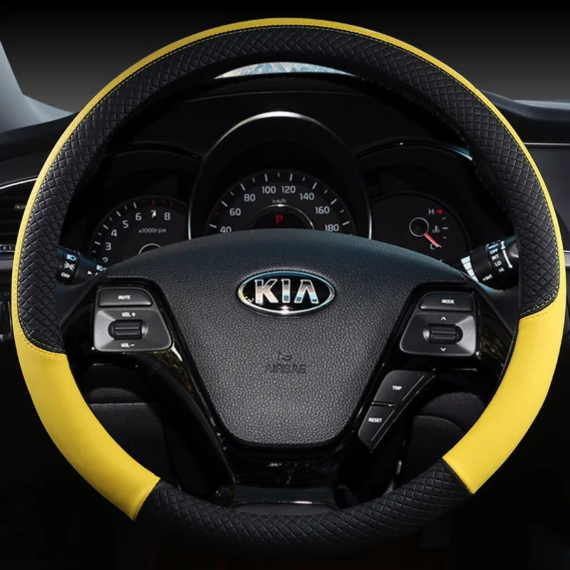 

Car Steering Wheel Glove Cover Automobile steering wheel cover appropriate for kia Ceed Rio K2 K3 K4 K5 Picanto Sportage Rio 3