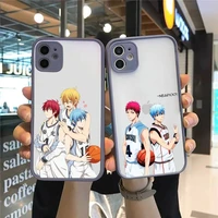 kuroko no basket anime protection bumper phone case for iphone 12 11 pro xs max xr x 8 7 plus translucent matte shockproof cover