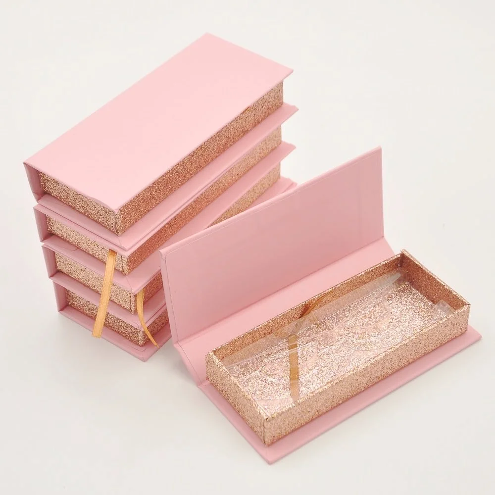 

50/pack Wholesale Lash Boxes Packaging Eyelash Box Package Custom Magnetic Book style Faux Cils Makeup Storage Case Vendors