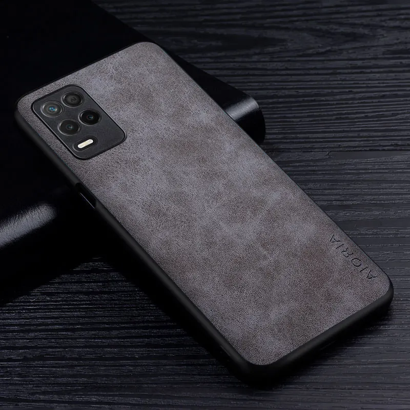 premium pu leathe phone case for oppo realme 8 pro 8i narzo 30 8s 5g scratch resistant solid color cover for realme v13 5g case free global shipping