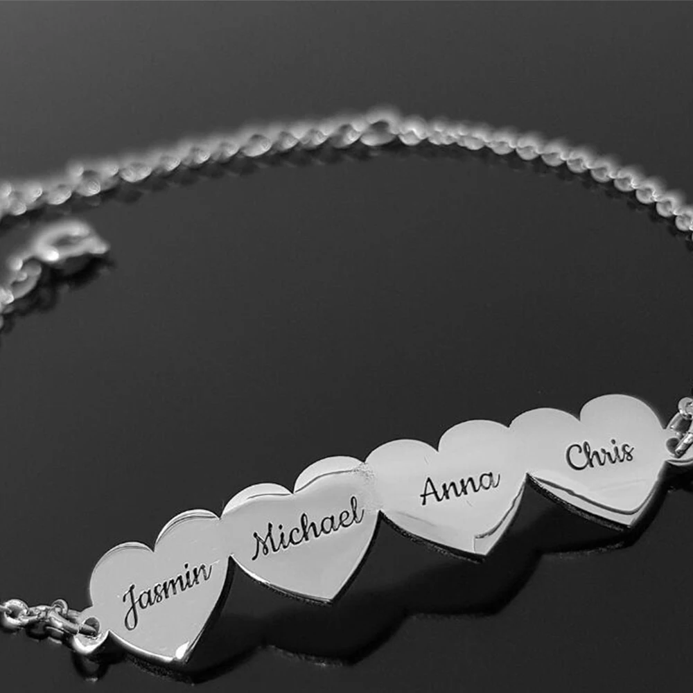 RIR Famliy ювелирный детский браслет с надписью сердце для мамы персональный подарок