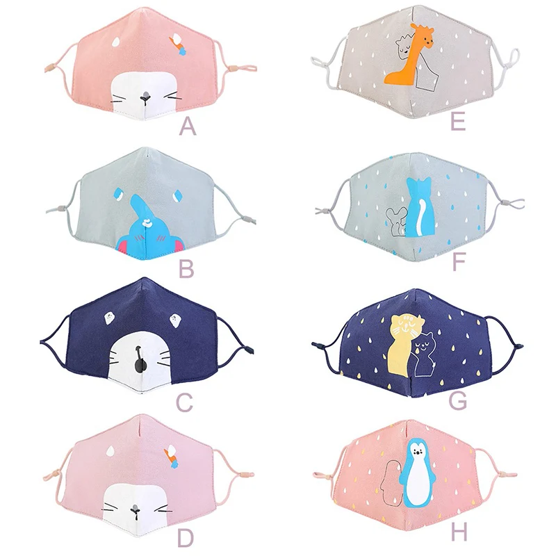 

5pcs Kid'S Mask Face Kids Outdoor Mouth Masks Protection Dustproof Windproof Face Cover Reusable Washable Ear Loops Cotton Masks