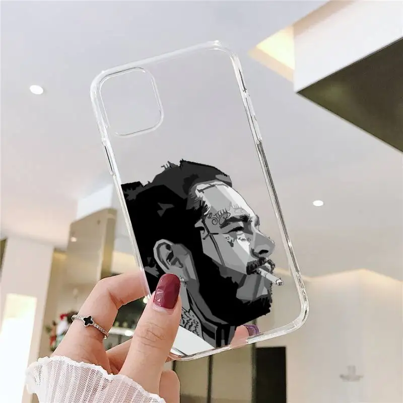 

post malone Phone Case Transparent soft For iphone 5 5s 5c se 6 6s 7 8 11 12 plus mini x xs xr pro max