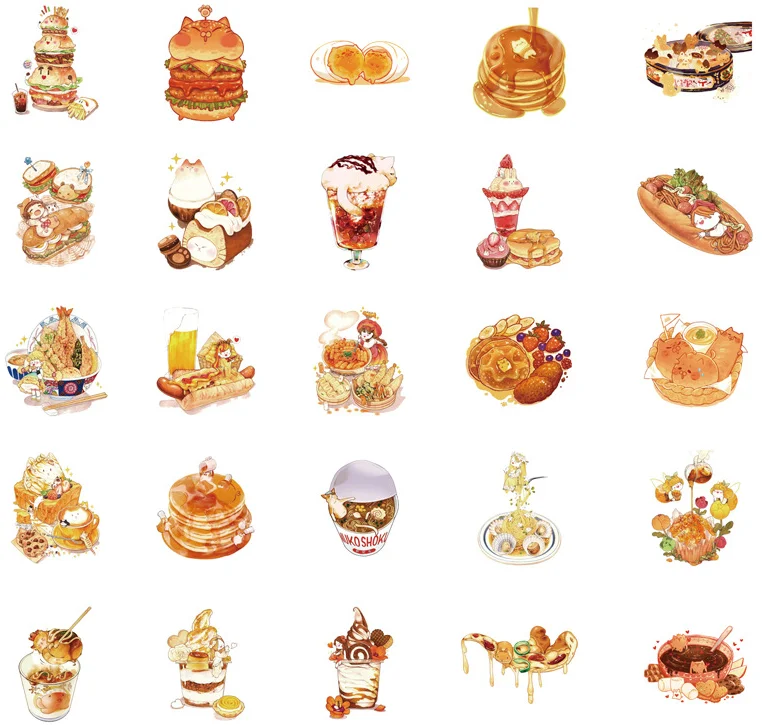 

Lovely food decorative sticker(1pack=50pieces)