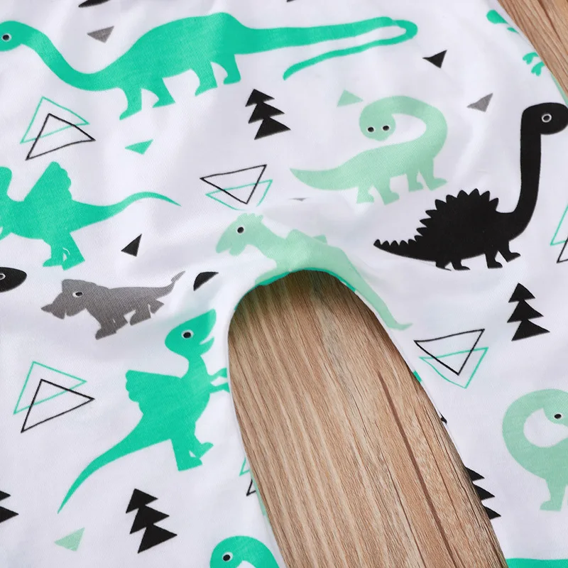 

2020 Autumn Children Sets Casual Long Sleeve Letter T-shirt Print Cartoon Dinosaur Shorts 2Pcs Girls Clothes Sets 0-3T