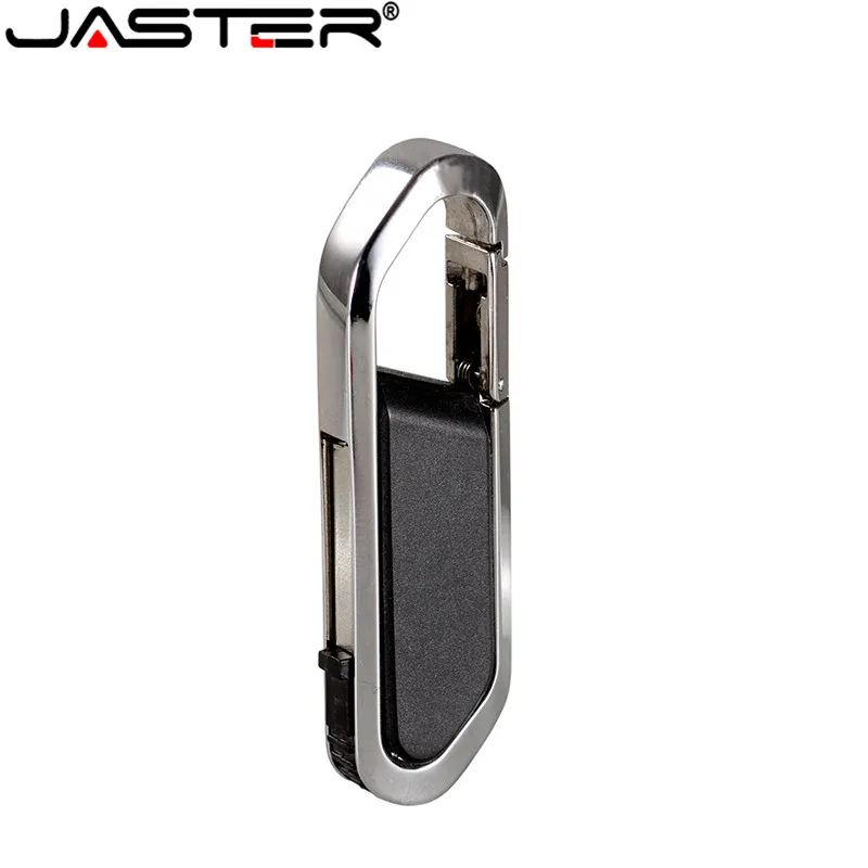 JASTER кожаный USB2.0 ручка с карабином управляемый бизнес флэш-накопитель 4 ГБ 8 ГБ 16 ГБ 32 ГБ 64 Гб 128 ГБ модный подарок Бесплатная доставка - изображение