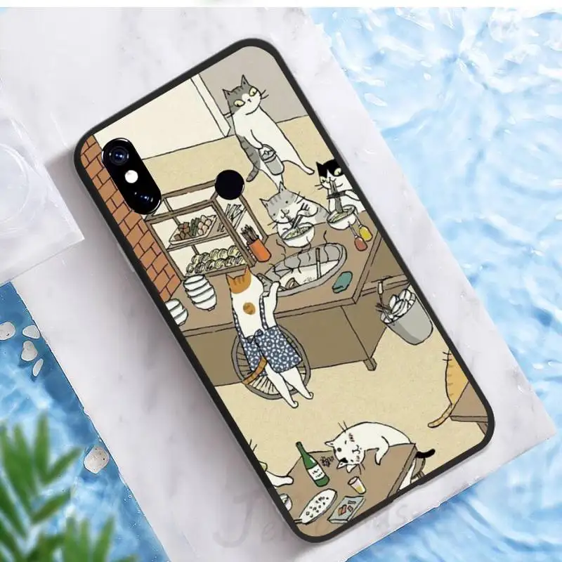 

Retro illustration Cute Japanese Cats Phone Case For Xiaomi Redmi note 7 8 9 pro 8T 9A 9S Mi Note 10 Lite pro