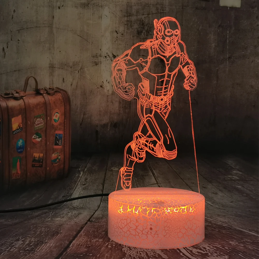 Marvel Figure Ant Man светодиодный 3d светильник сенсорный ночник автовспышка
