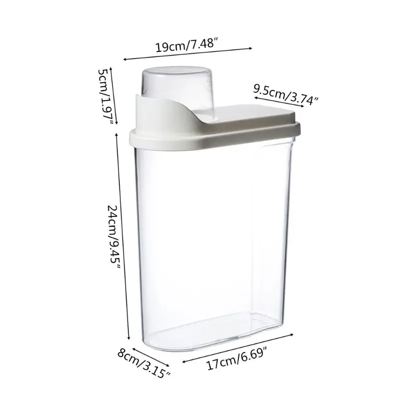 

2.5L Food Storage Container Plastic Kitchen Refrigerator Grain Rice Container Multigrain Transparent Tank Sealed Cans