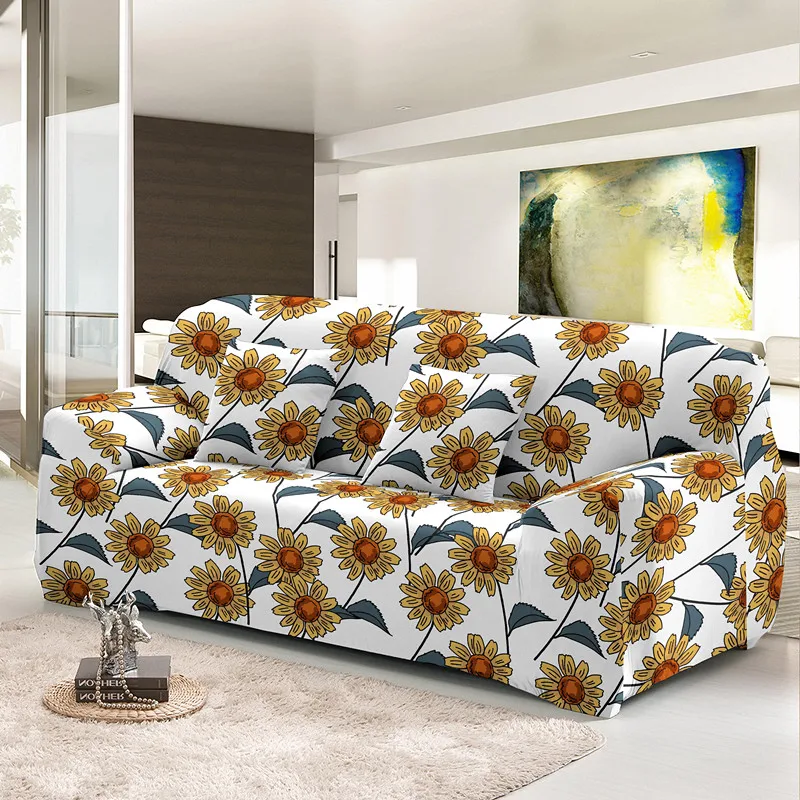 Beautiful Flowers Sofa Cover Elastic Non-Slip Universal Slipcover For All Seasons 1/2/3/4 Seater All-cover Couch Covers | Дом и сад