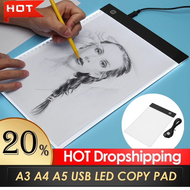 USB LED A4 Бумага привело скопировать Pad стол Книги по искусству Рисование