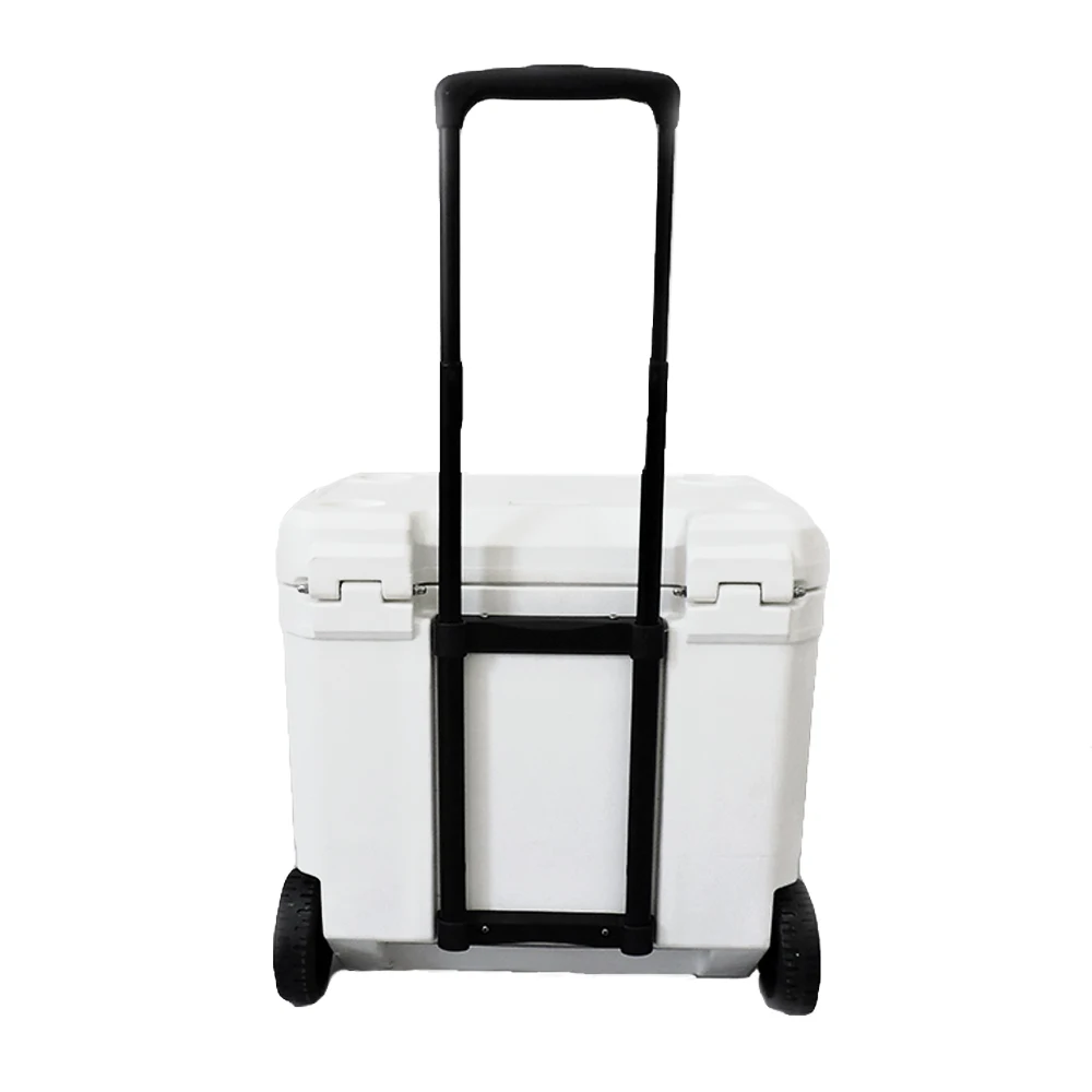 Lerpin 45L Rolling Ice Chest Plastic Hard Camping Cooler Box with Wheels | Спорт и развлечения