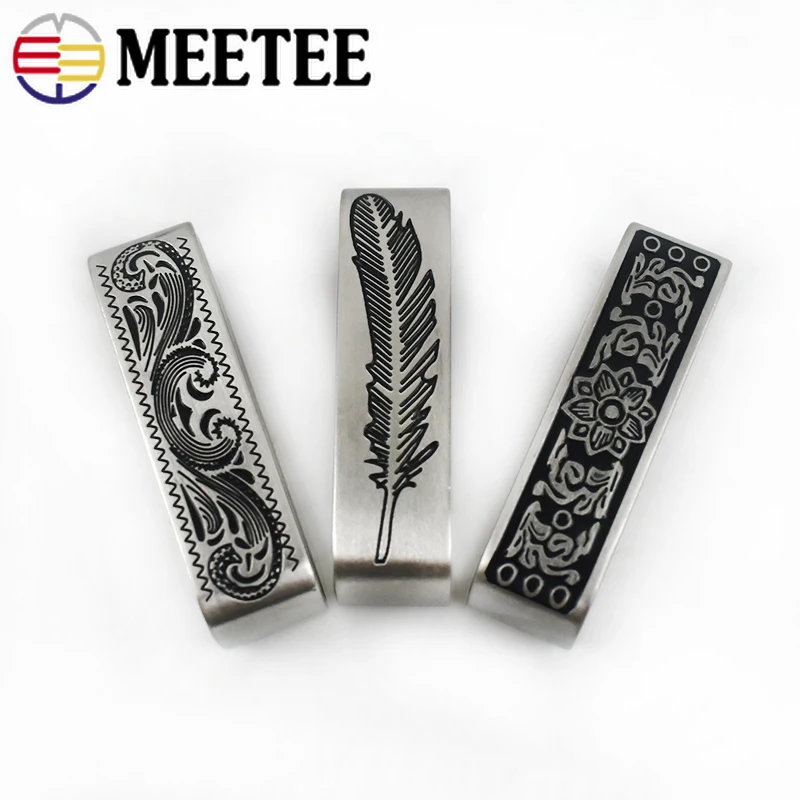 1/3/4 шт. 40 мм Meetee цветок из нержавеющей стали ремень пряжка кольцо металлические