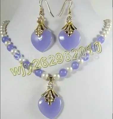 Оптовая продажа JWEW6559 красивый фиолетовый жемчуг ожерелье из бисера и нефрит