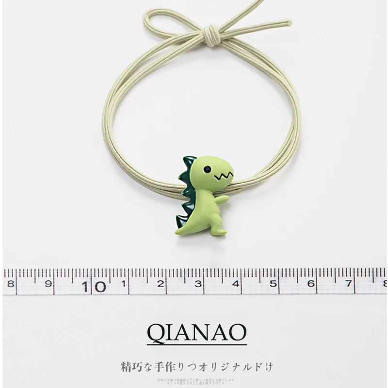 Детская резинка для волос QIANAO симпатичная повязка на голову браслет двойной простой узел кожаные сухожилия Маленький стиль динозавра.