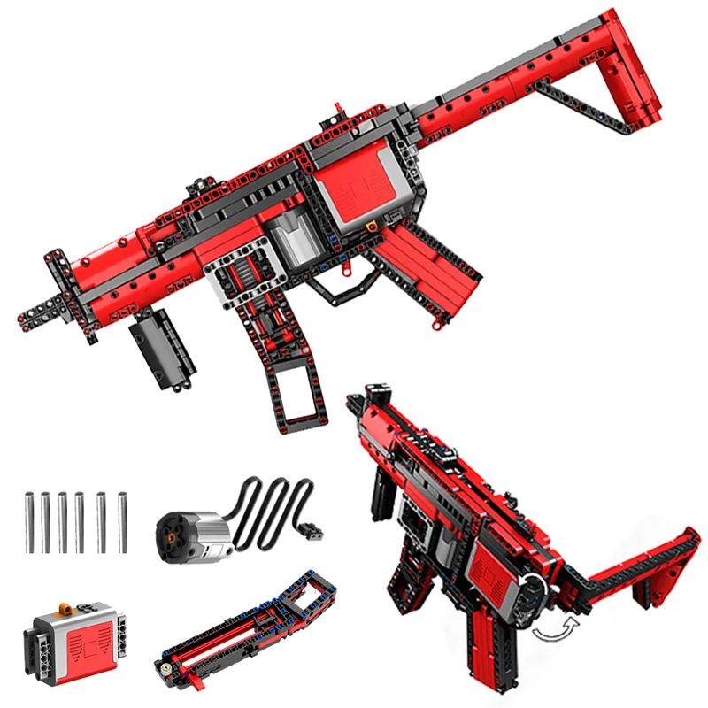 732 шт электрическая модель строительные блоки Набор пистолета HK MP5 MLI Submachine Gun