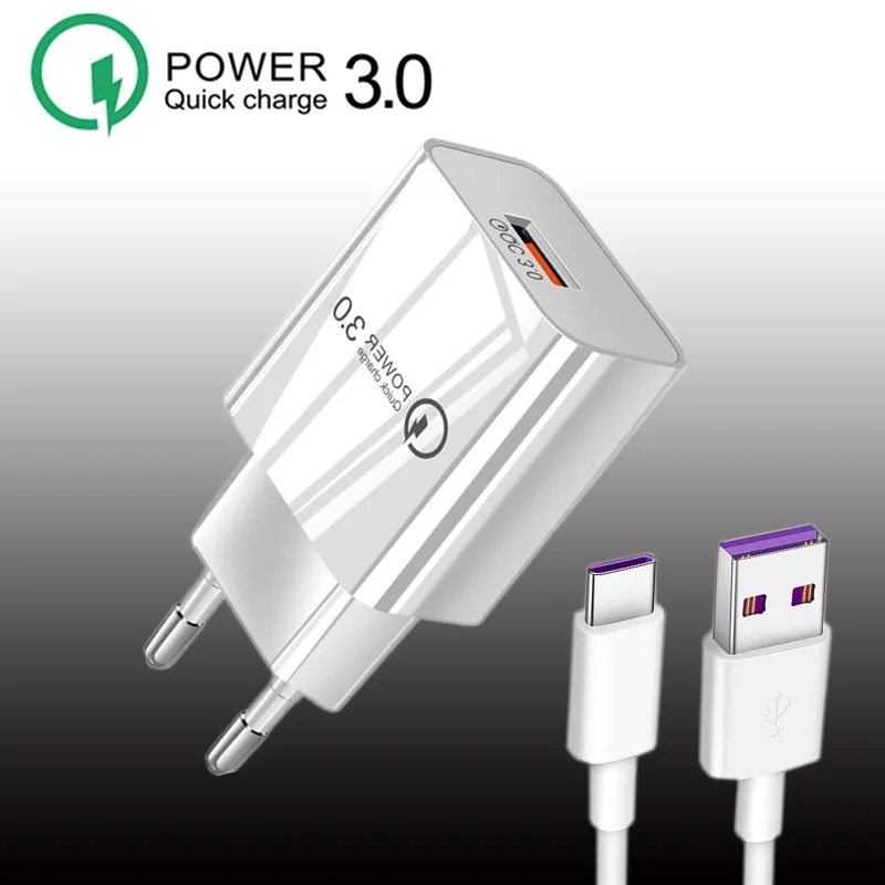 

Super Fast Charging Adapter For Huawei P30 P20 P40 Mate 20 30 Honor 20 Lite Pro Quick Charge USB Charger Type C Micro Cable