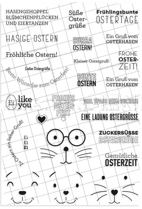 Немецкий Пасхальный прозрачный штамп для скрапбукинга Прозрачная силиконовая