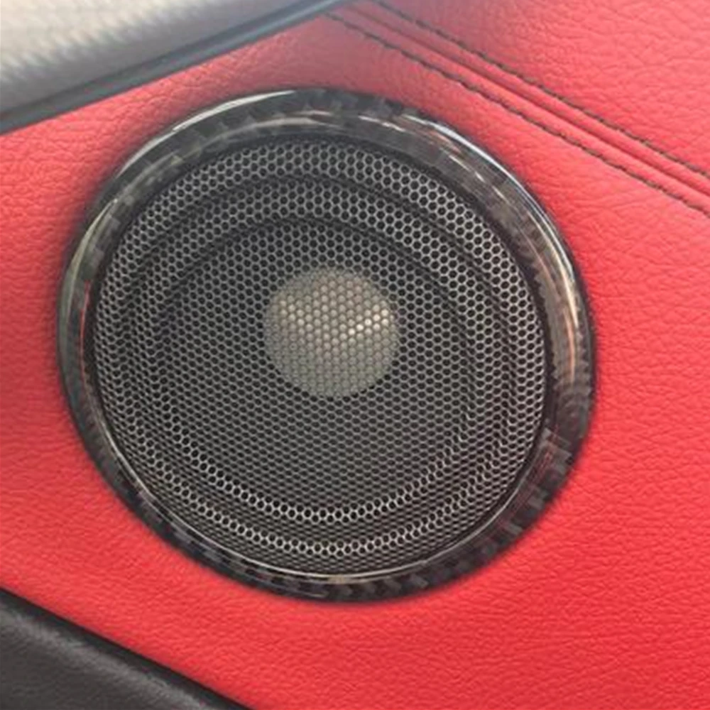 

For BMW F30 F34 F32 door speaker cover carbon fiber front rear door panel mid range stickers 4.5 inches midrange 3M anti proof