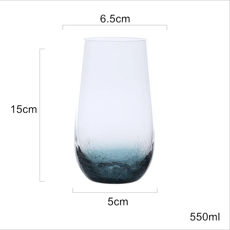 Прозрачный креативный высококачественный бокал для напитков с эффектом омбре