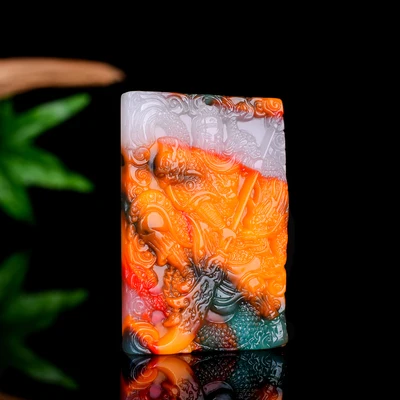 

Ювелирные изделия zheru, ожерелье с подвеской из натурального цветного нефрита Гуань гонг, изысканные украшения, лучший подарок