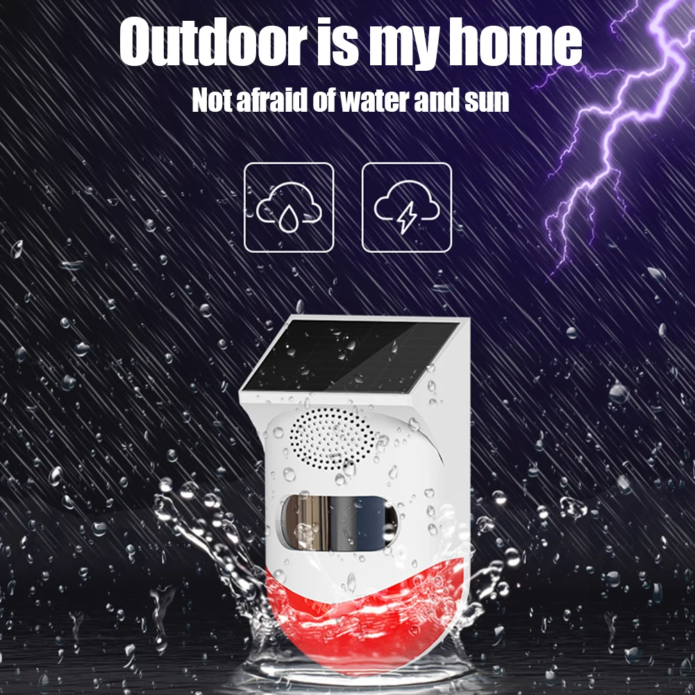 

Solar Light Decibels Anti Theft Strobe Alarm Lamp Motion Sensor Safety Light Wireless Home Burglar Security Alarm System